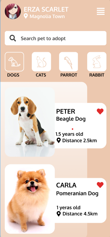 Pet Adoption UI app