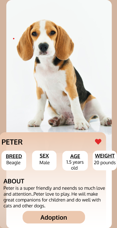 Pet Adoption UI app1